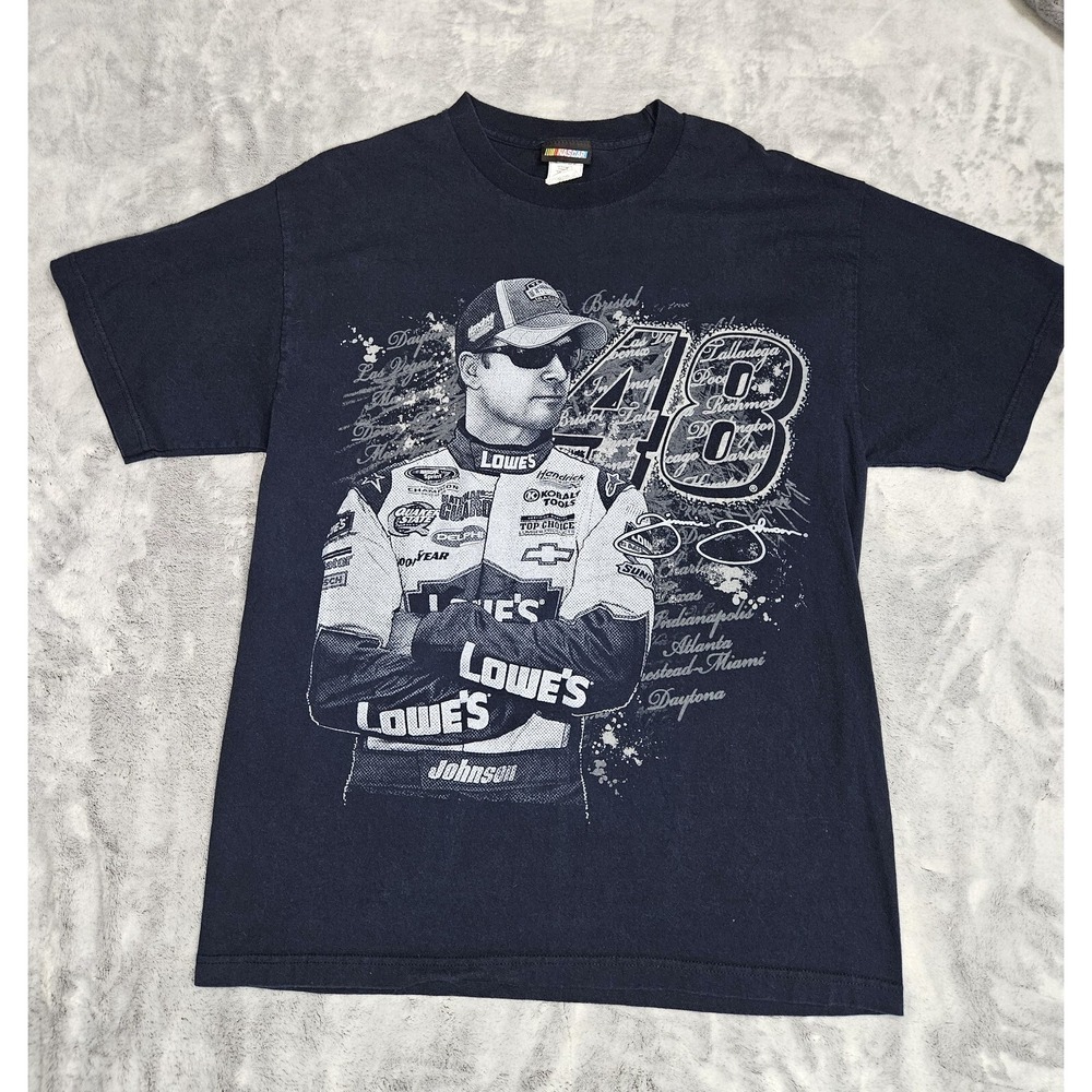 Jimmie Johnson Nascar Shirt Adult Large Blue Crew Lowe's Racing Team